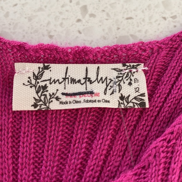 NWT INTIMATELY FREE PEOPLE take me back Braimi racer back tank ribbed pink  XS - Picture 4 of 6